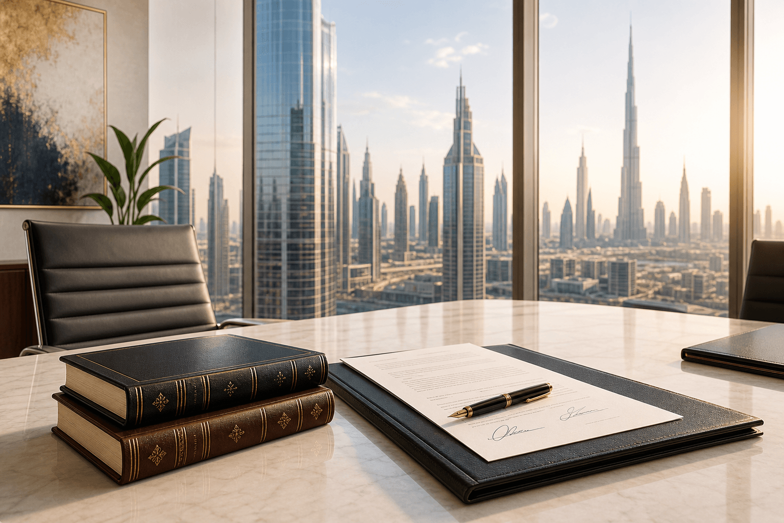 Window view from the Al Houby office overlooking central Dubai